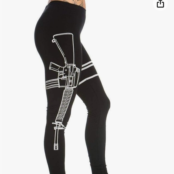 Black weapon printed leggings - Picture 1 of 5